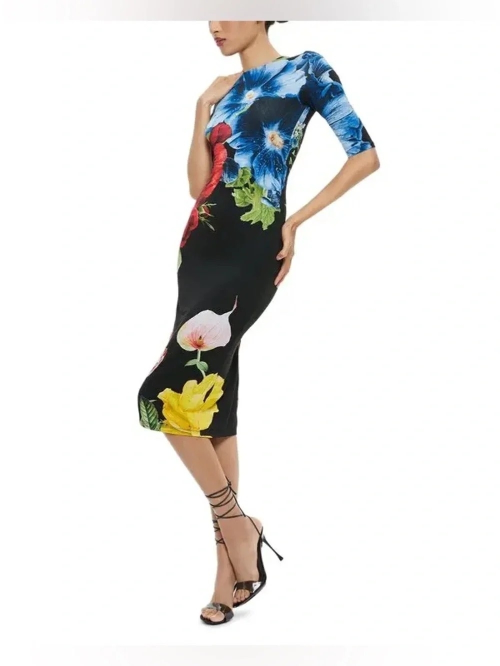 Alice + Olivia Delora Le Parisien Midi Dress Size 2 - Picture 3 of 10